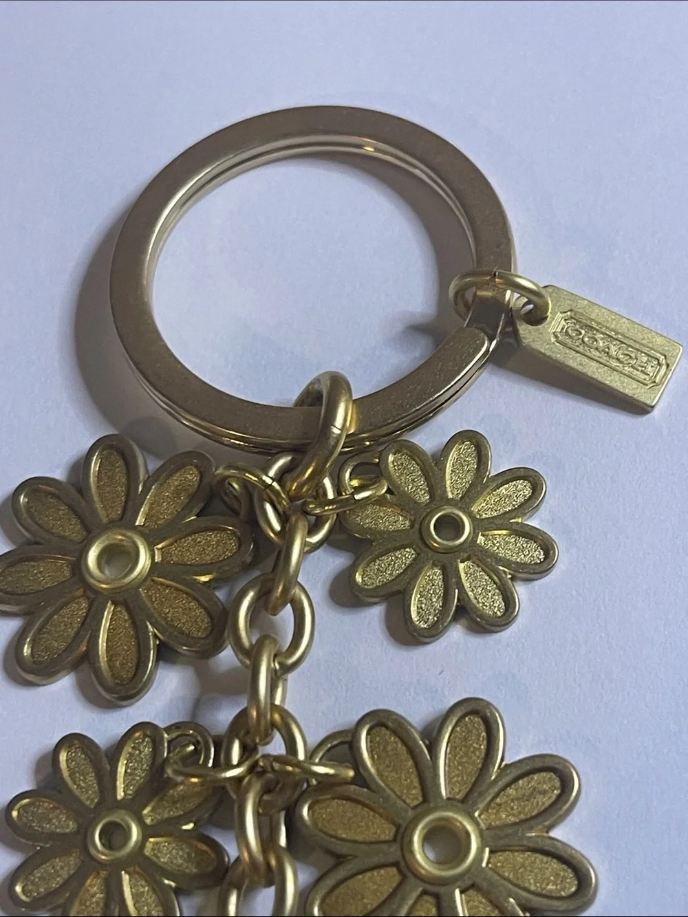 Coach Gold Daisy Cluster Keychain and Coach Pen